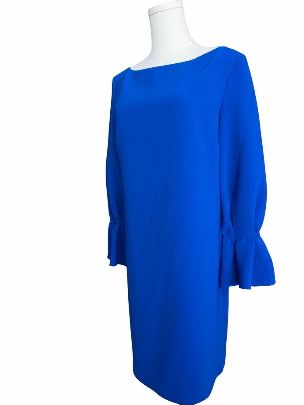 C Carolina Herrera Icon Cobalt Puff-Sleeve Sheath Dress Size 6